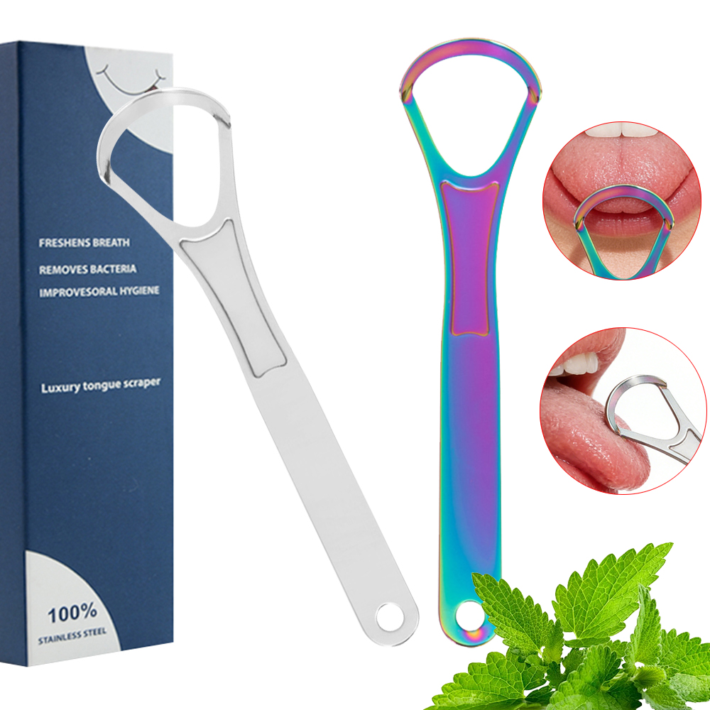 Home Improvement Mall - Stainless Steel Tongue Scrapers - Stylish