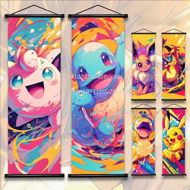 Home Improvement Tv Show - Anime Pokemon Scroll Painting Bulbasaur Charmander