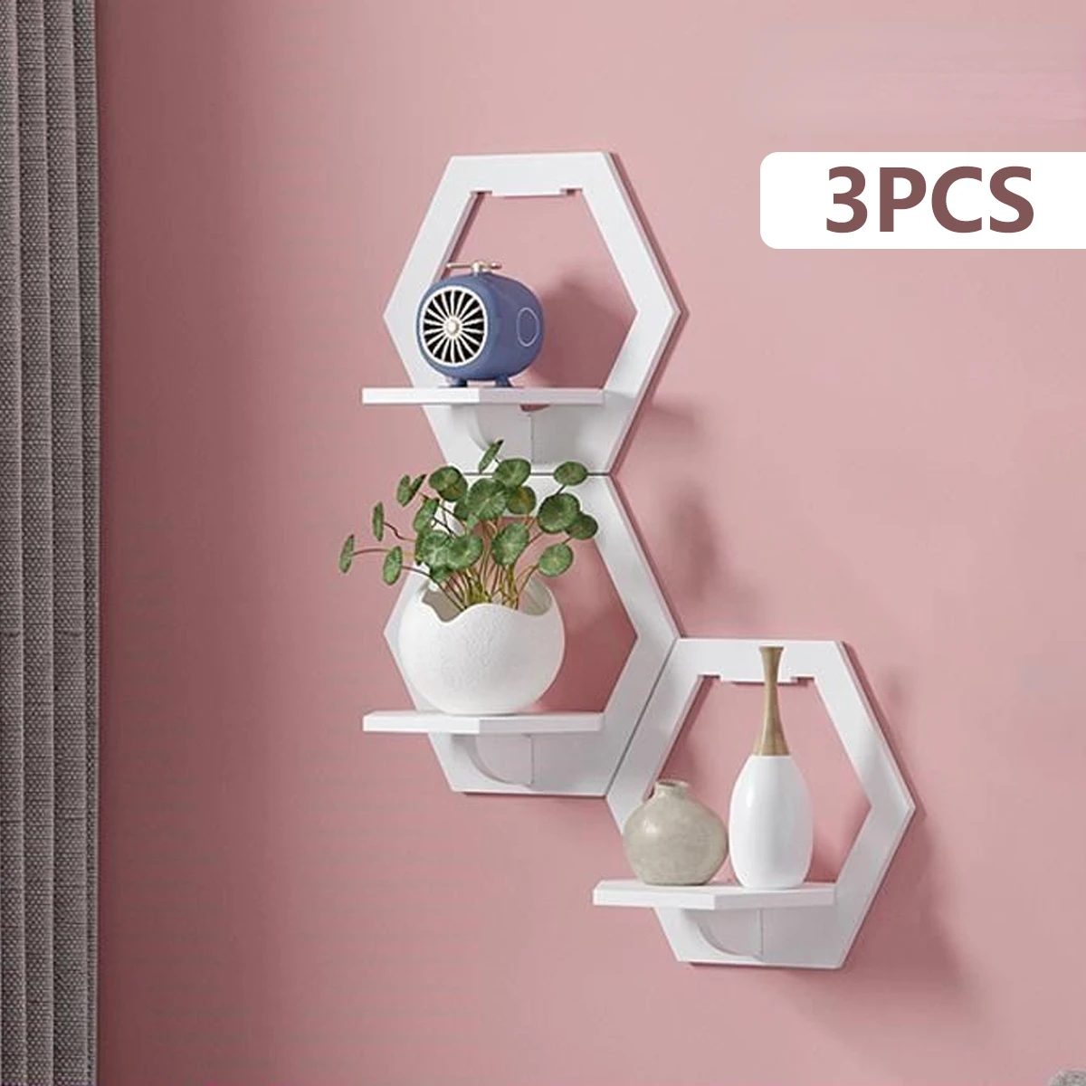 3Pcs Hexagon Wall Shelf Punch  – Home Improvement Tv Show Bewertung und Preis