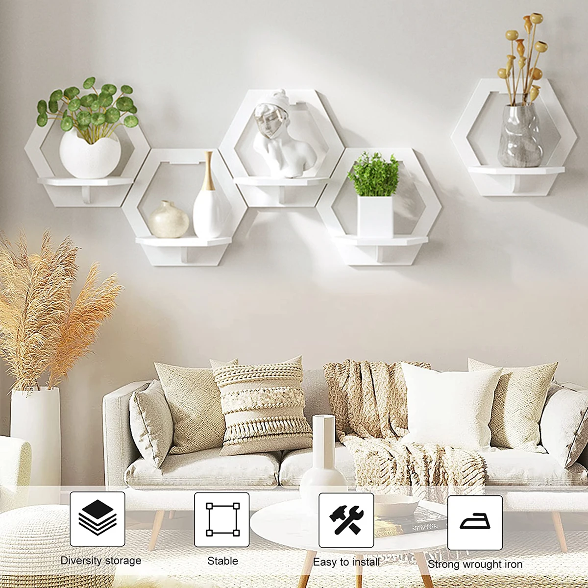3Pcs Hexagon Wall Shelf Punch  – Home Improvement Tv Show Bewertung und Preis