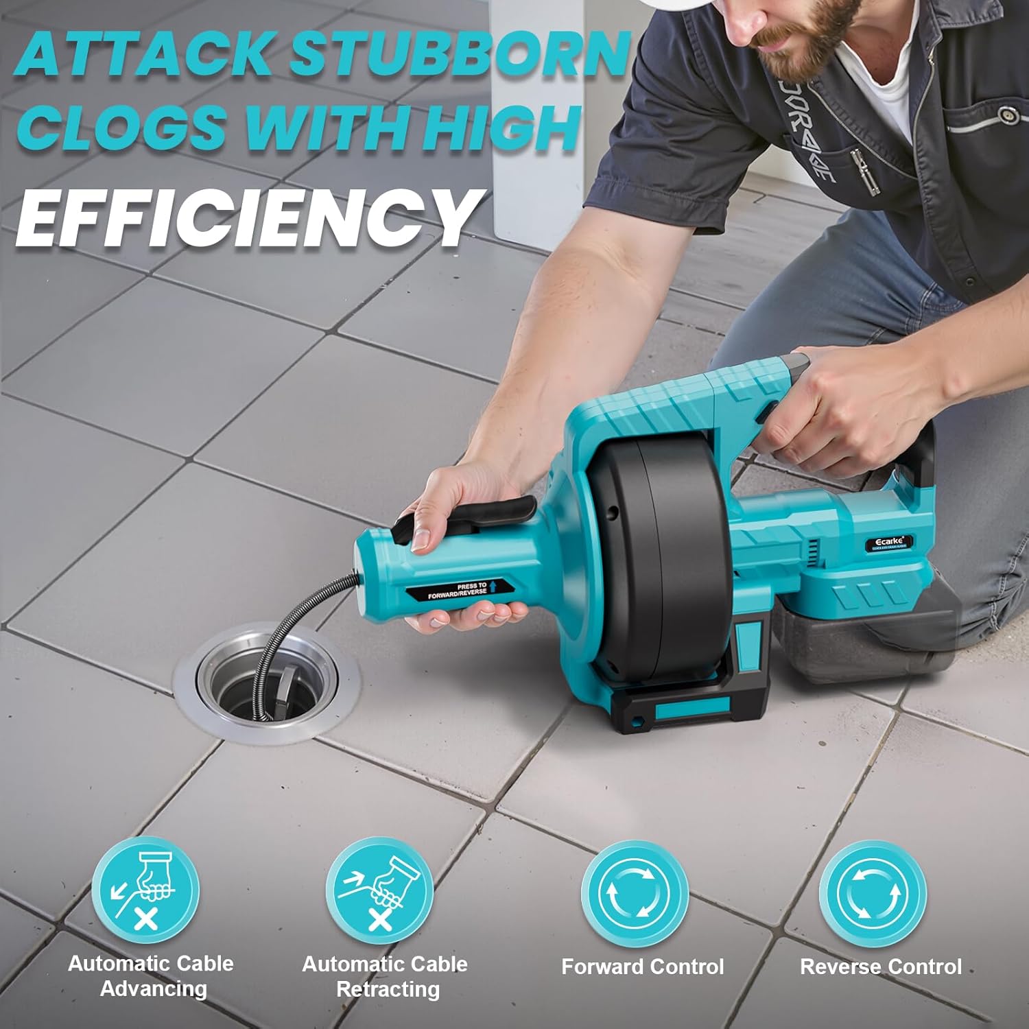 Ecarke Cordless Drain Auger 25 – Plumbing Snake Drain Bewertung und Preis
