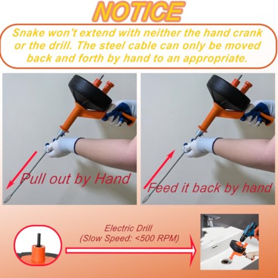 Drain Auger 50FT, Drain Snake  – Plumbing Snake Drain Bewertung und Preis
