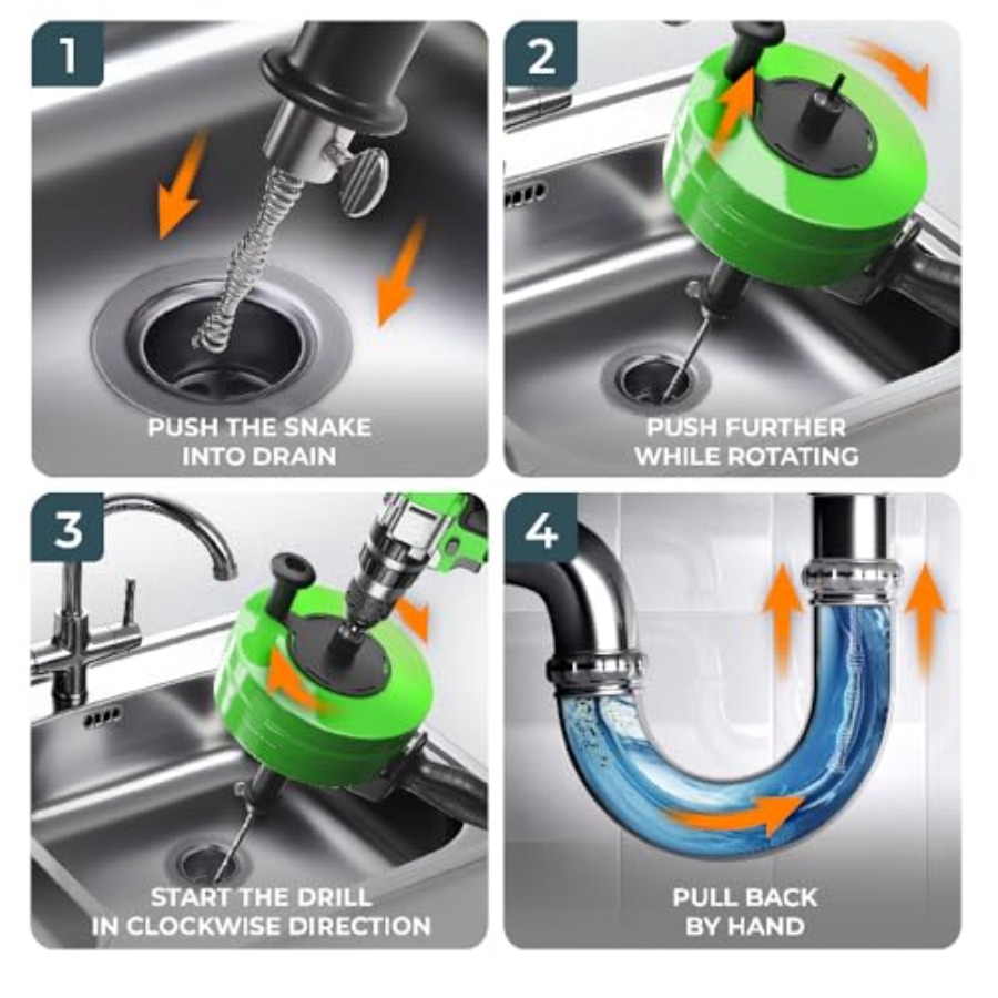 【Spot goods】drain snake [50FT] – Plumbing Snake Drain Bewertung und Preis