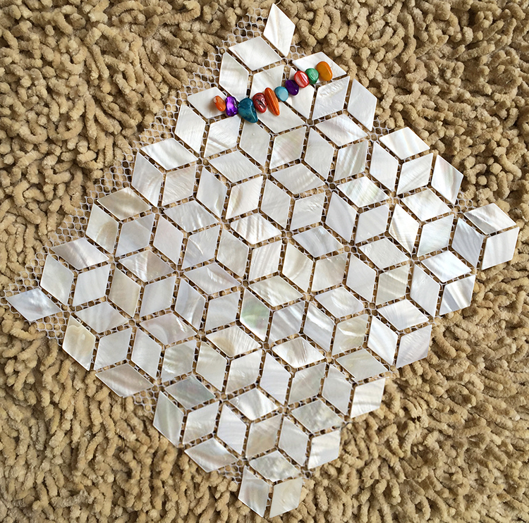 Rhombus white shell mosaic til – Home Improvement Background Bewertung und Preis