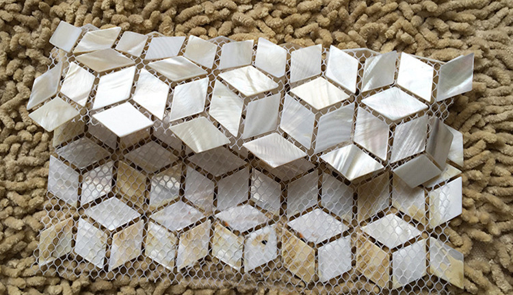 Rhombus white shell mosaic til – Home Improvement Background Bewertung und Preis